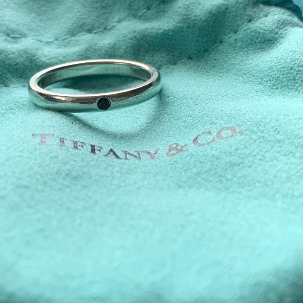 Elsa Peretti Tiffany & Co. Sterling Silver and Sapphire Stacking Ring